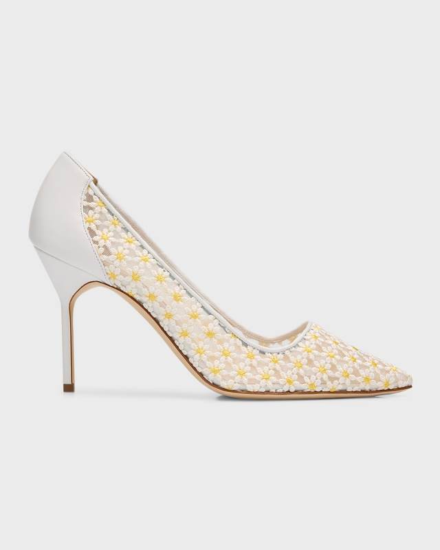 BB Flowers Cotton Stiletto Pumps